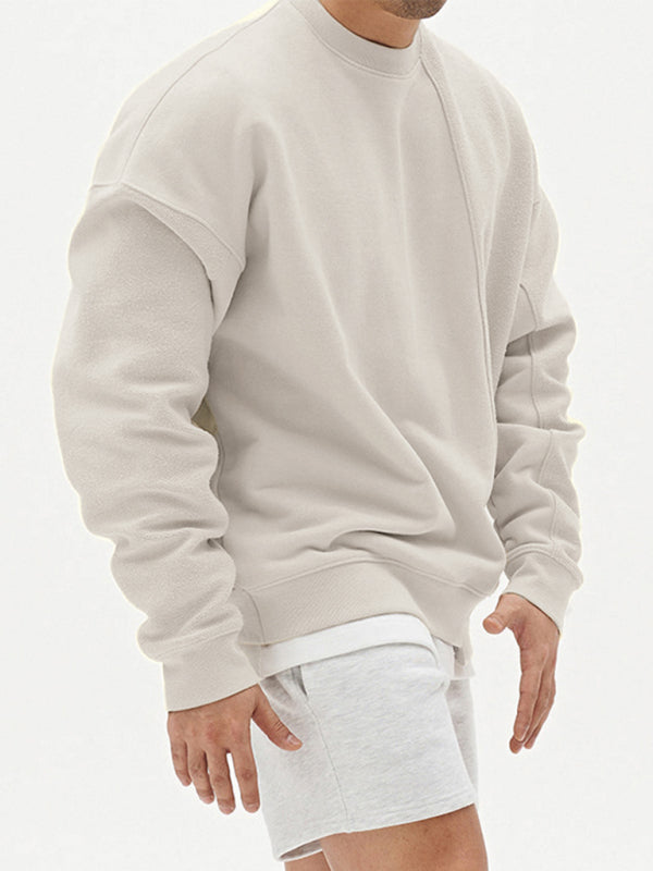Color Casual Neck Sweatshirt