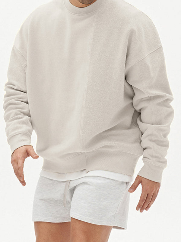 Color Casual Neck Sweatshirt