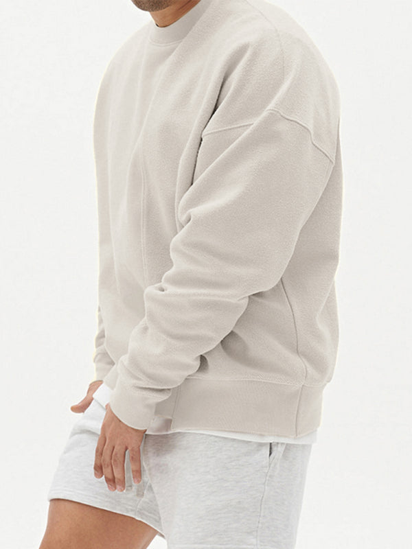 Color Casual Neck Sweatshirt