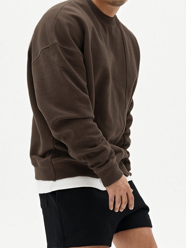 Color Casual Neck Sweatshirt