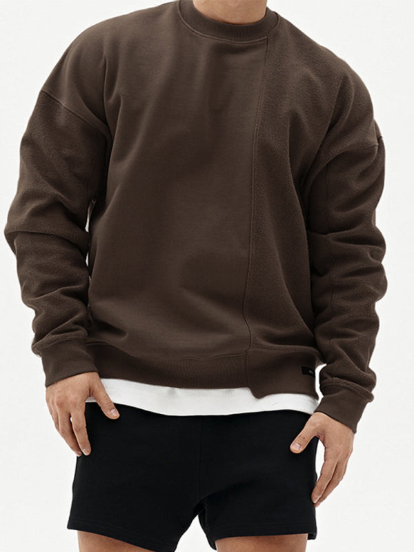 Color Casual Neck Sweatshirt