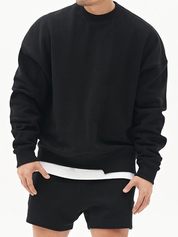 Color Casual Neck Sweatshirt