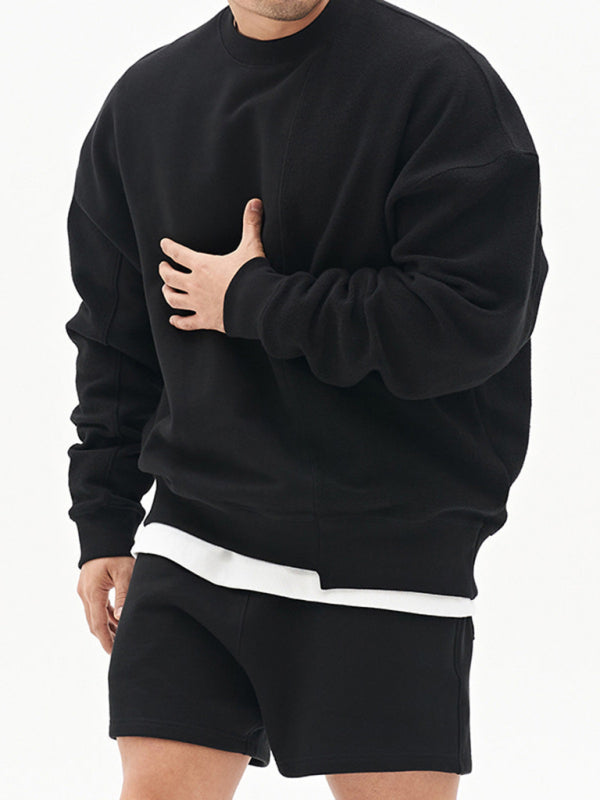 Color Casual Neck Sweatshirt