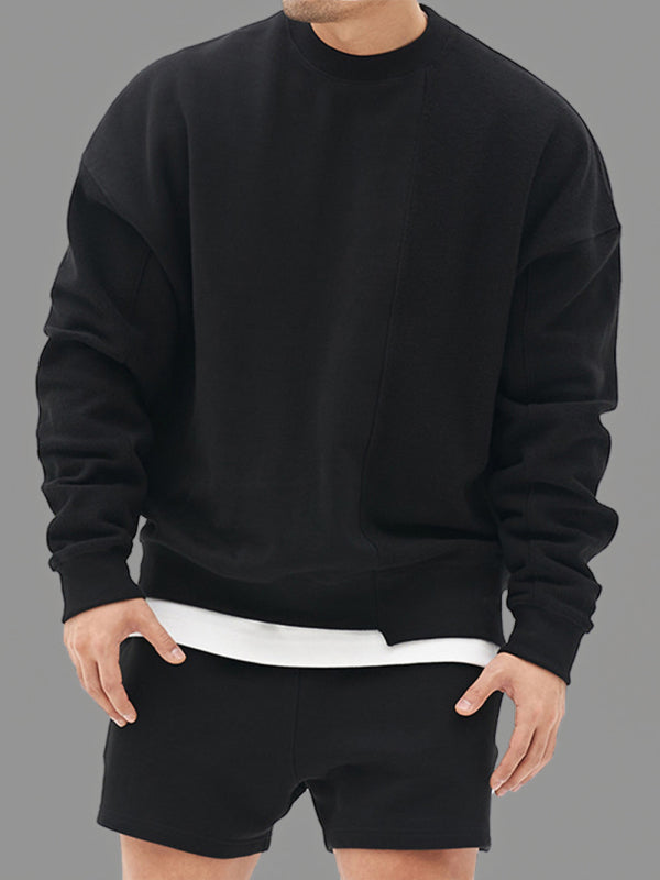 Color Casual Neck Sweatshirt
