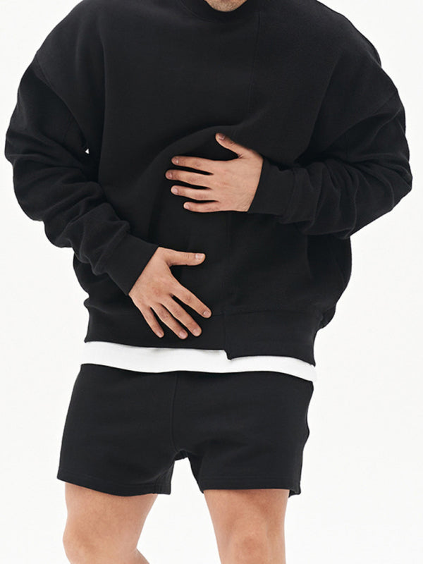 Color Casual Neck Sweatshirt