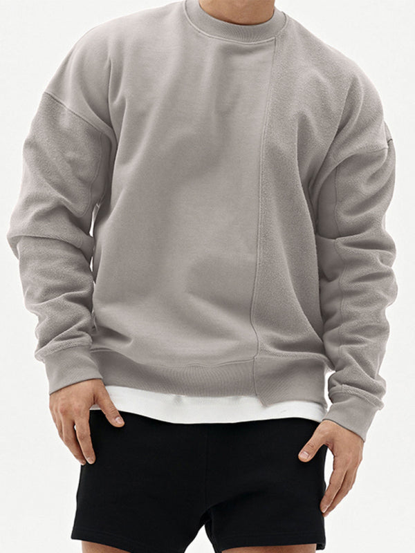 Color Casual Neck Sweatshirt