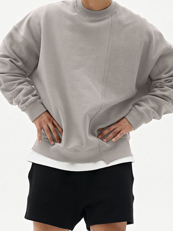 Color Casual Neck Sweatshirt
