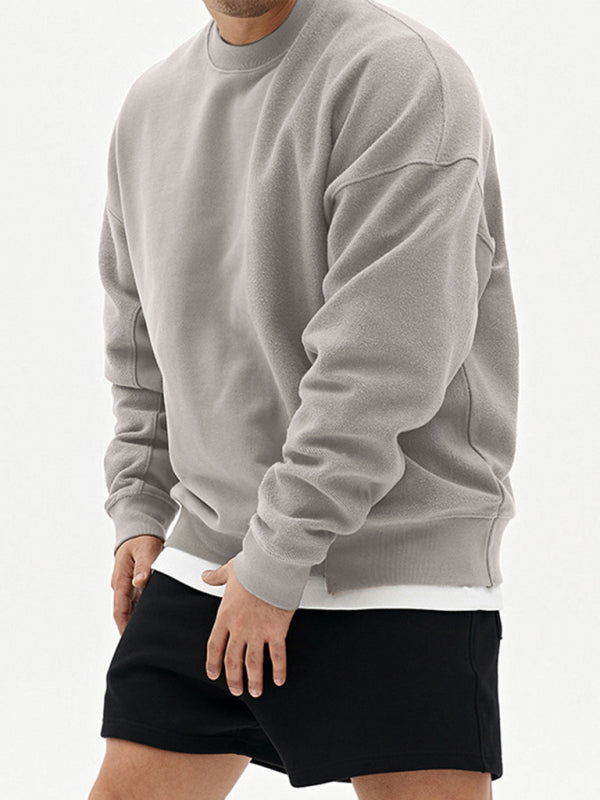 Color Casual Neck Sweatshirt
